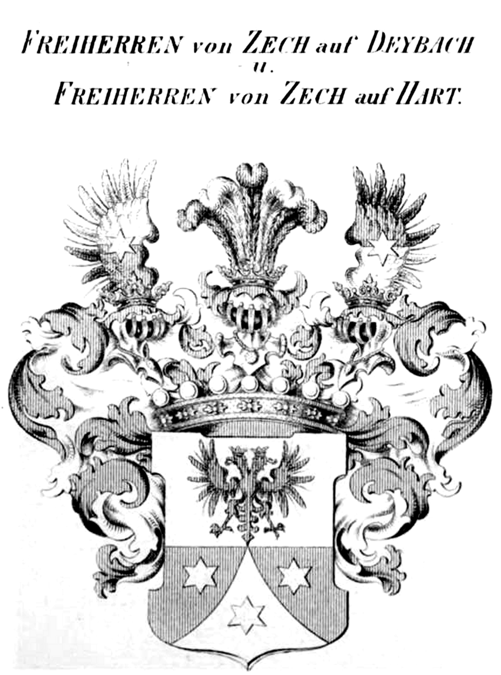 Zech auf Deybach-Wappen — Tyroff オーストリア君主国紋章集の原図