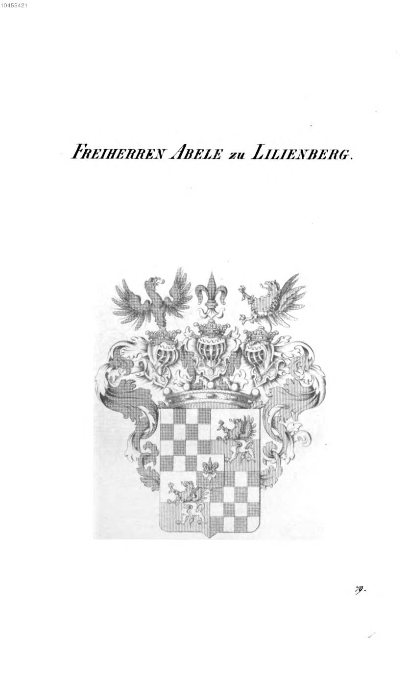 Abele zu Lilienberg 3 — Tyroff オーストリア君主国紋章集の原図