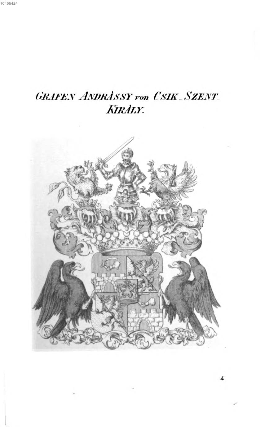 Andrassy von Csik Szent Kiraly — Tyroff オーストリア君主国紋章集の原図