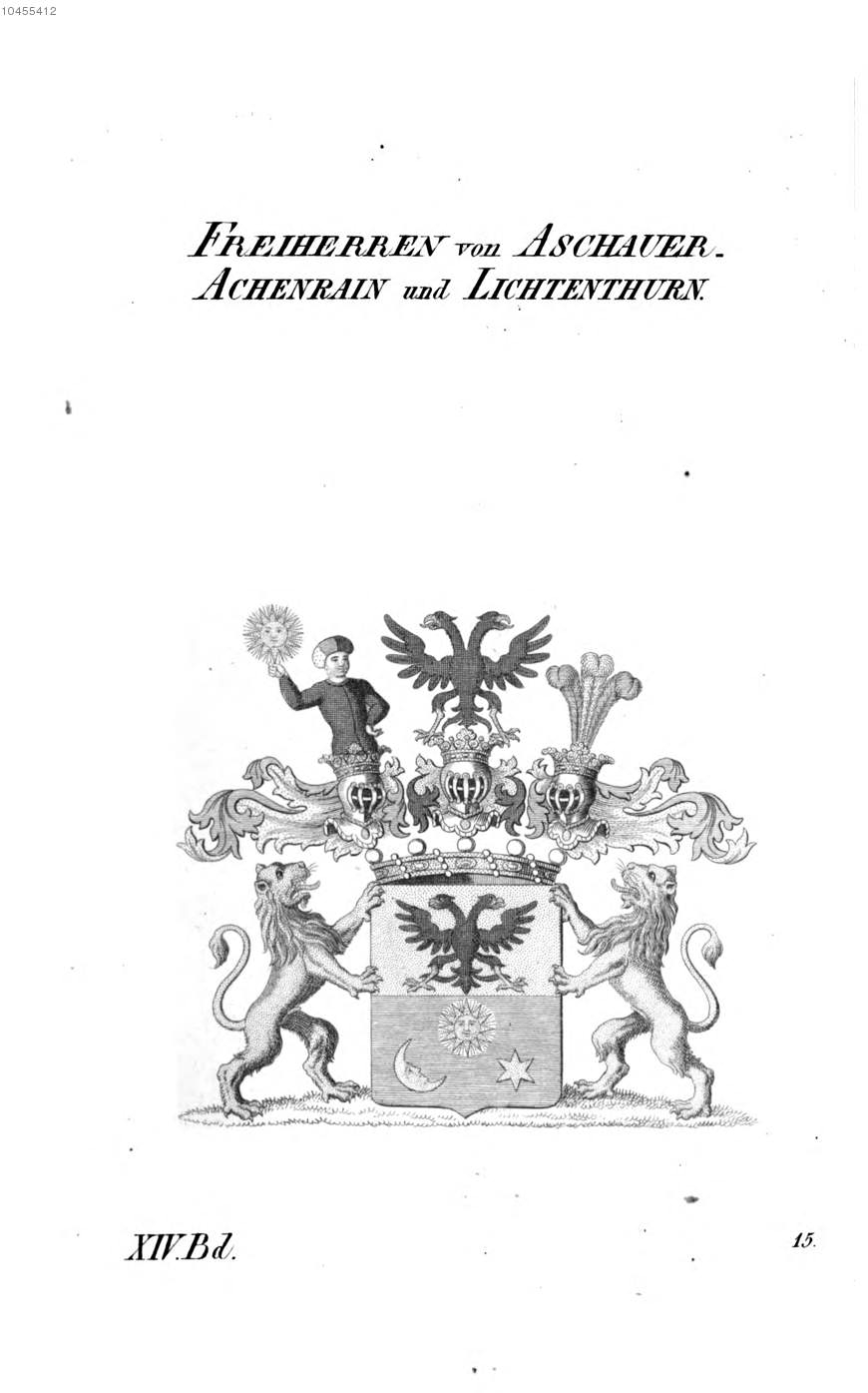 Aschauer Achenrain Lichtenthurn — Tyroff オーストリア君主国紋章集の原図