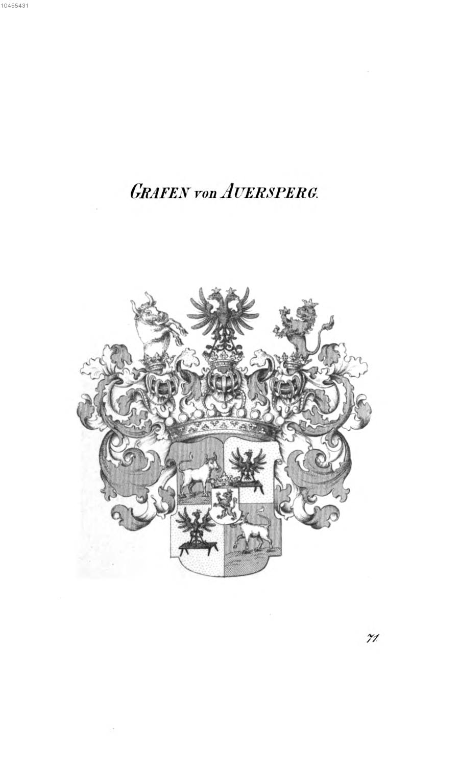 Auersperg 6 — Tyroff オーストリア君主国紋章集の原図