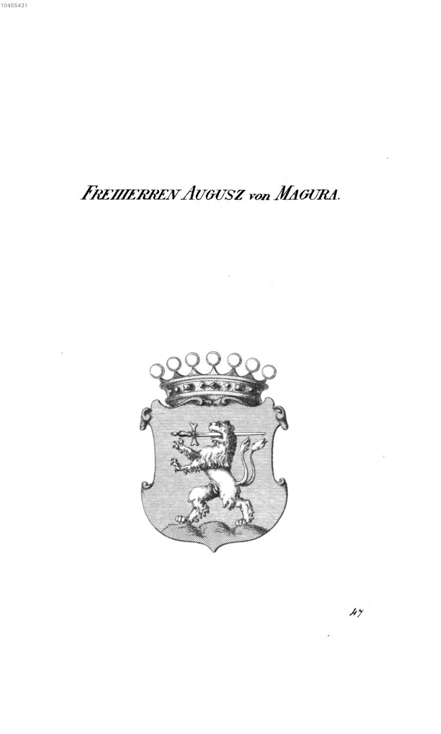 Augusz von Magura — Tyroff オーストリア君主国紋章集の原図