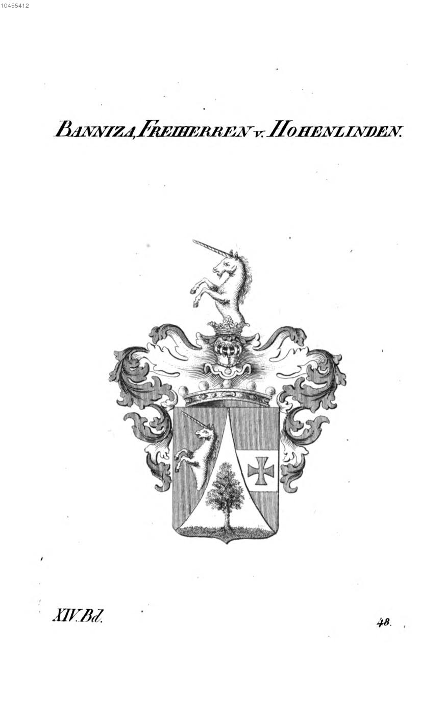 Banniza von Hohenlinden — Tyroff オーストリア君主国紋章集の原図