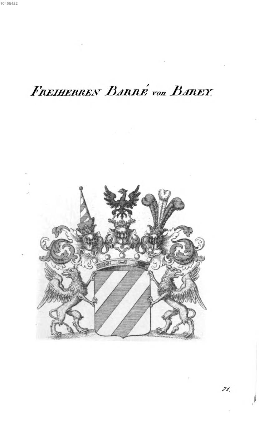 Barré von Barey — Tyroff オーストリア君主国紋章集の原図