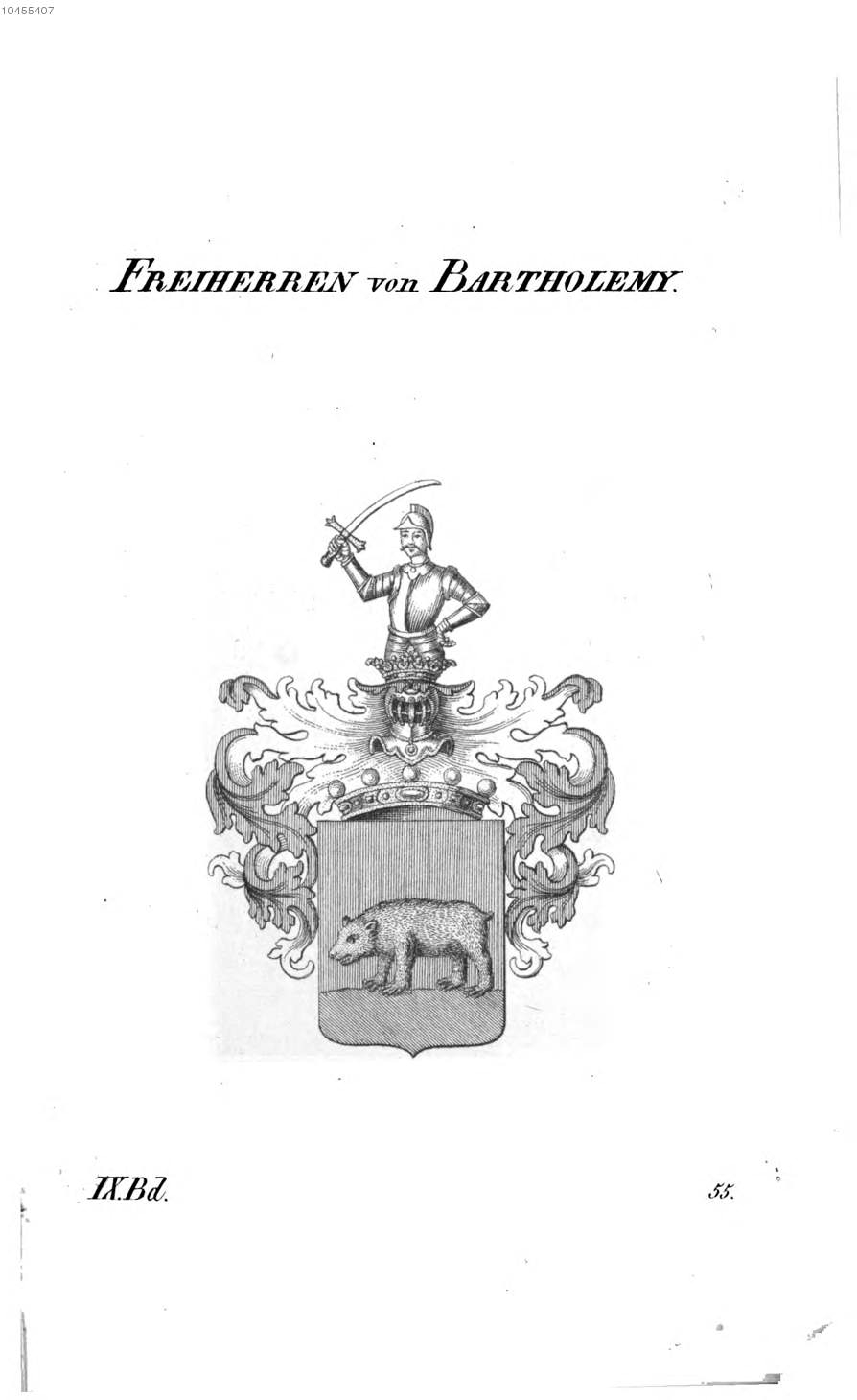 Bartholemy — Tyroff オーストリア君主国紋章集の原図