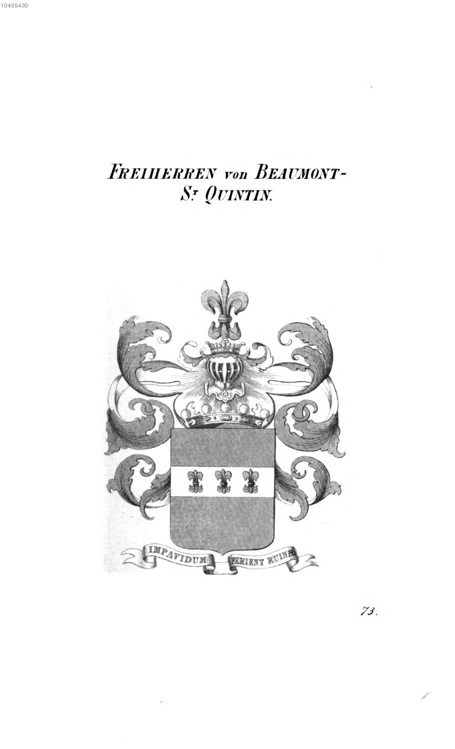 Beaumont St Quintin 2 — Tyroff オーストリア君主国紋章集の原図