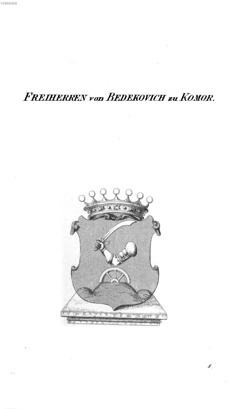 Bedekovich zu Komor — Tyroff オーストリア君主国紋章集の原図