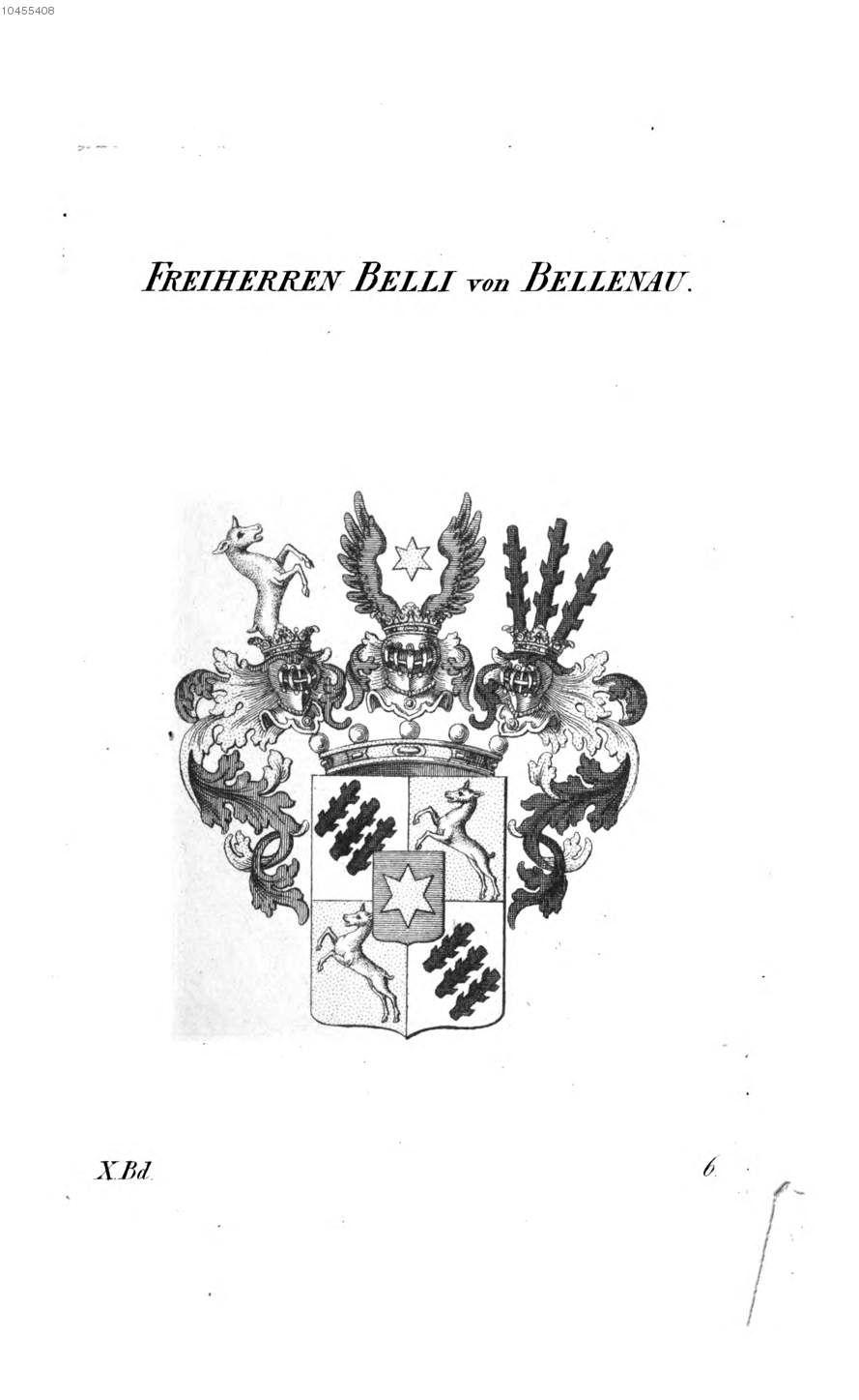 Belli von Bellenau — Tyroff オーストリア君主国紋章集の原図