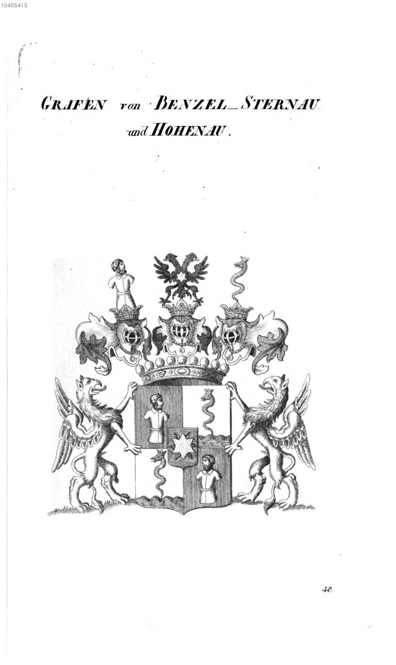 Benzel Sternau und Hohenau — Tyroff オーストリア君主国紋章集の原図