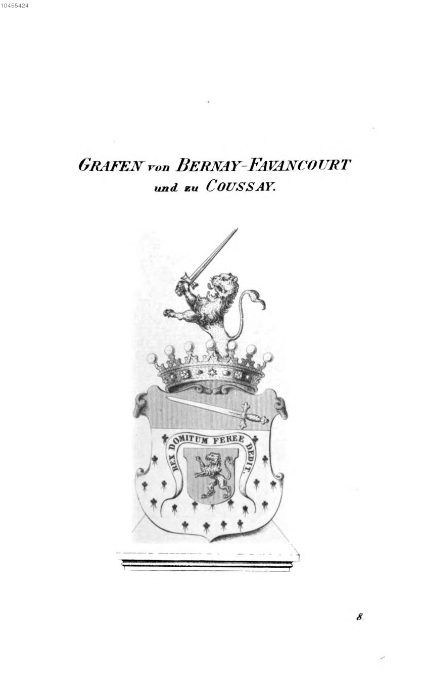 Bernay Favancourt zu Coussay — Tyroff オーストリア君主国紋章集の原図