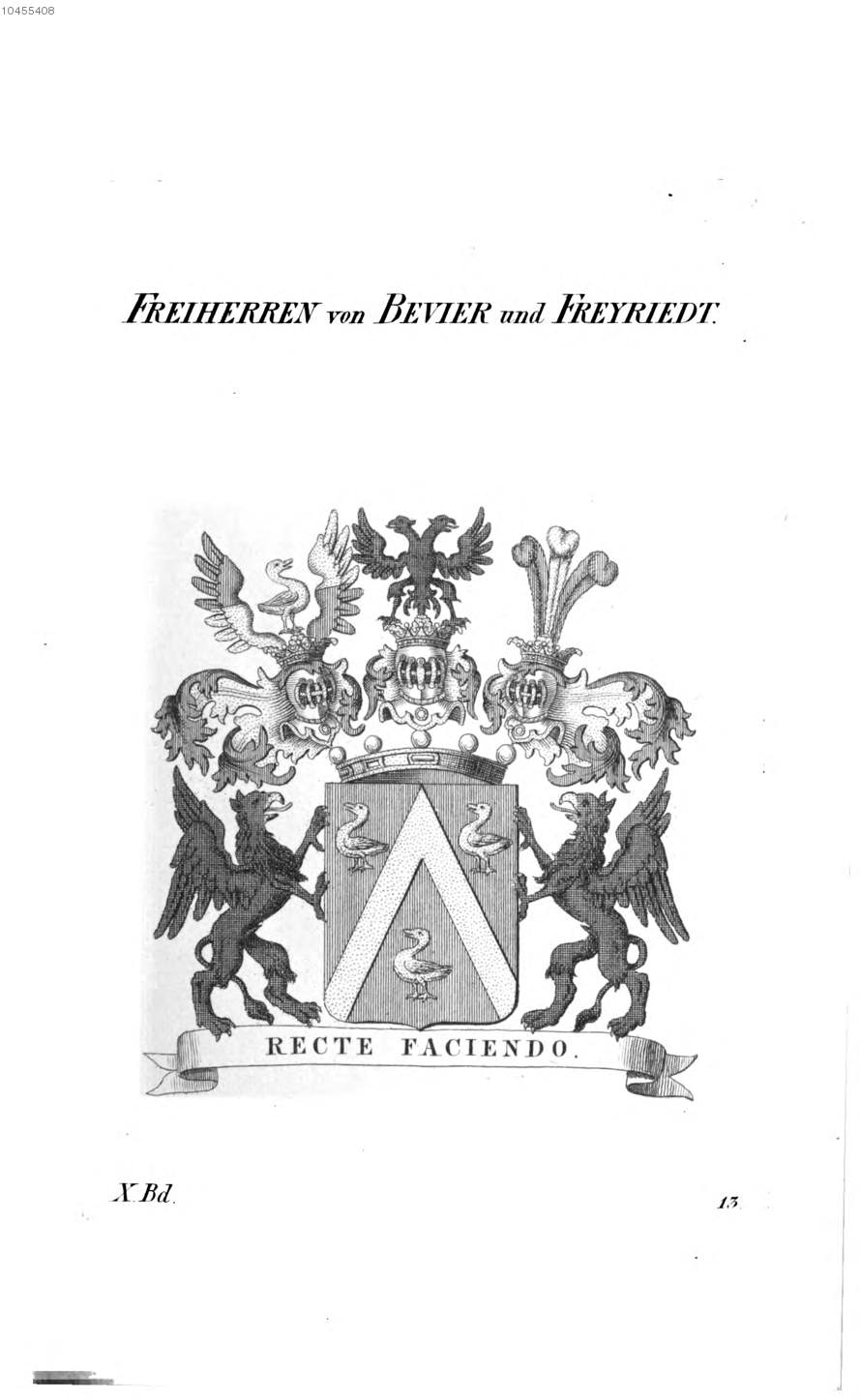 Bevier und Freyriedt — Tyroff オーストリア君主国紋章集の原図