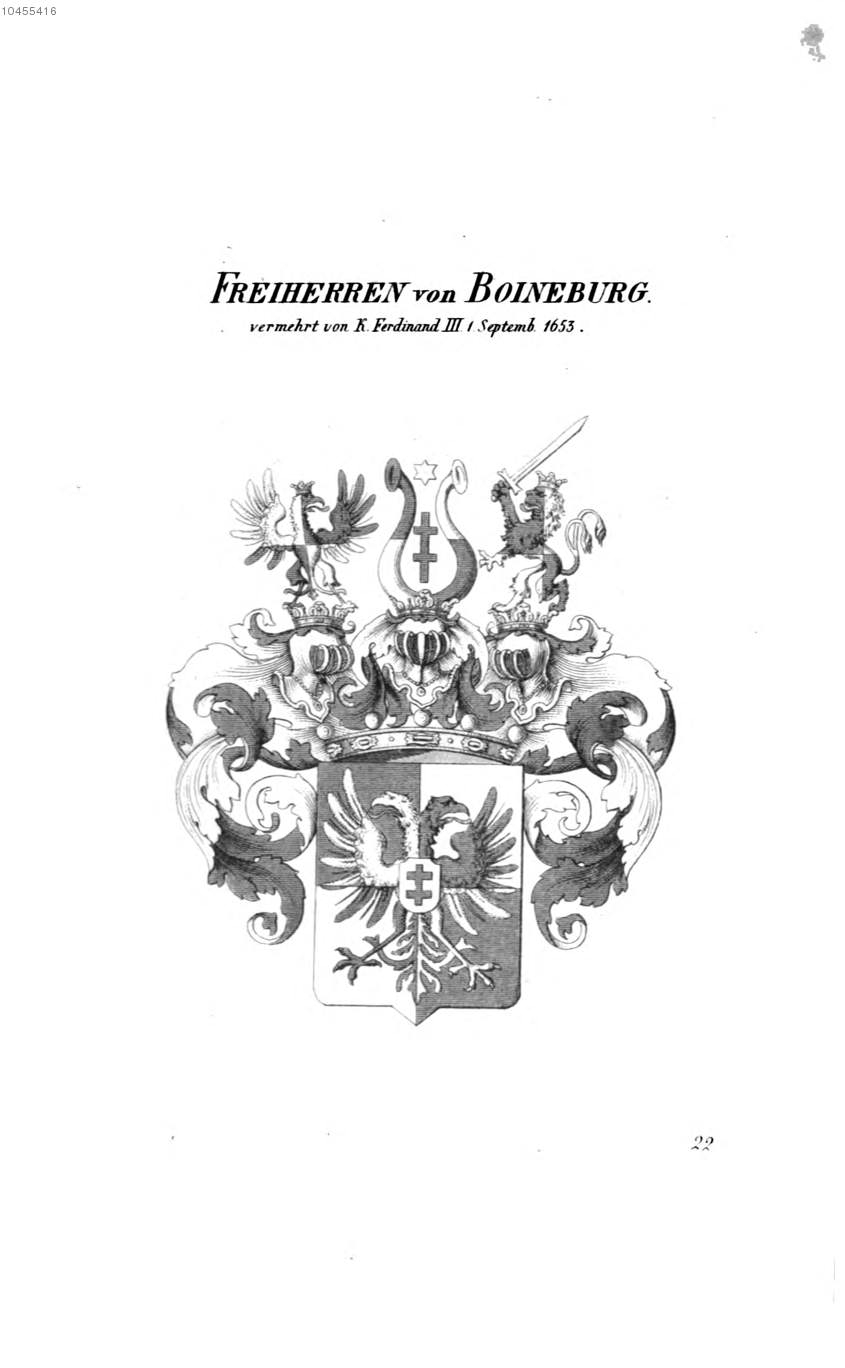 Boineburg — Tyroff オーストリア君主国紋章集の原図