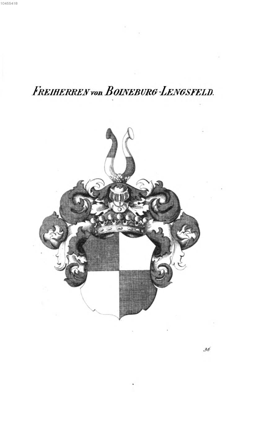 Boineburg Lengsfeld — Tyroff オーストリア君主国紋章集の原図