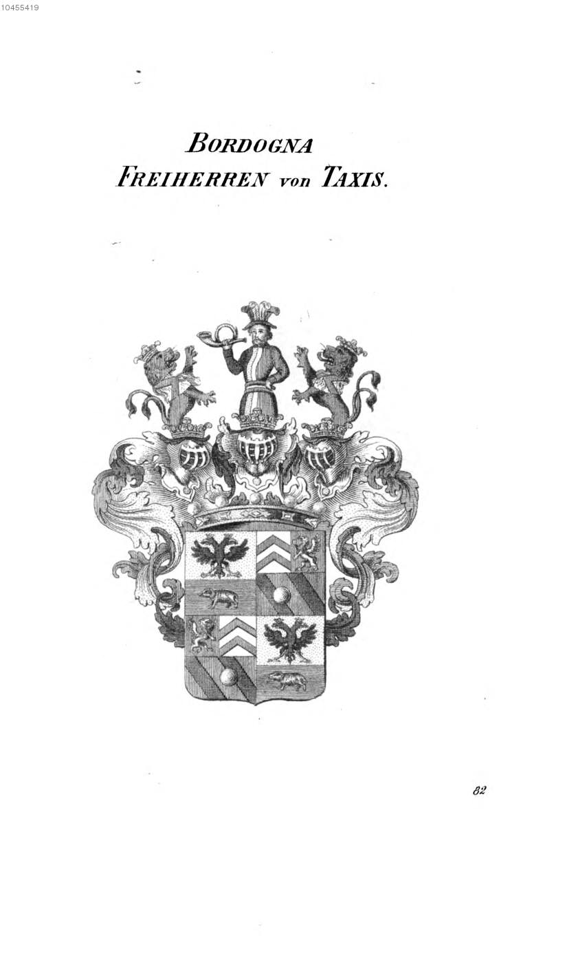 Bordogna Frhr von Taxis — Tyroff オーストリア君主国紋章集の原図