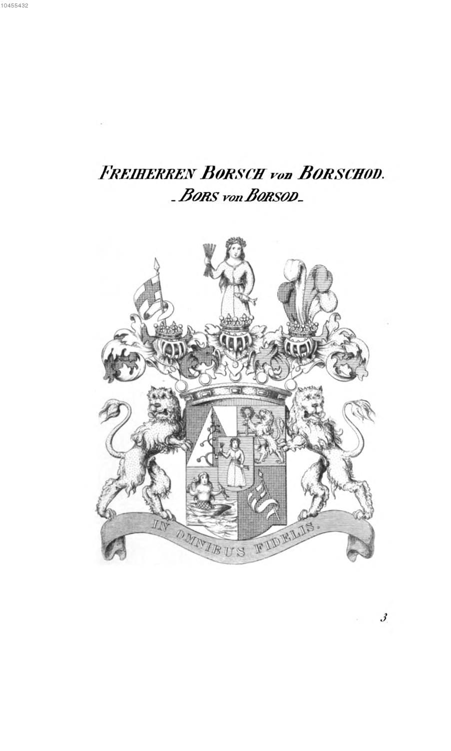 Borsch von Borschod Bors von Borsod — Tyroff オーストリア君主国紋章集の原図