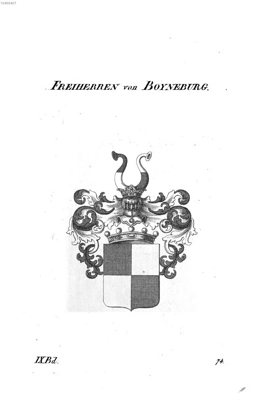 Boyneburg Boineburg — Tyroff オーストリア君主国紋章集の原図