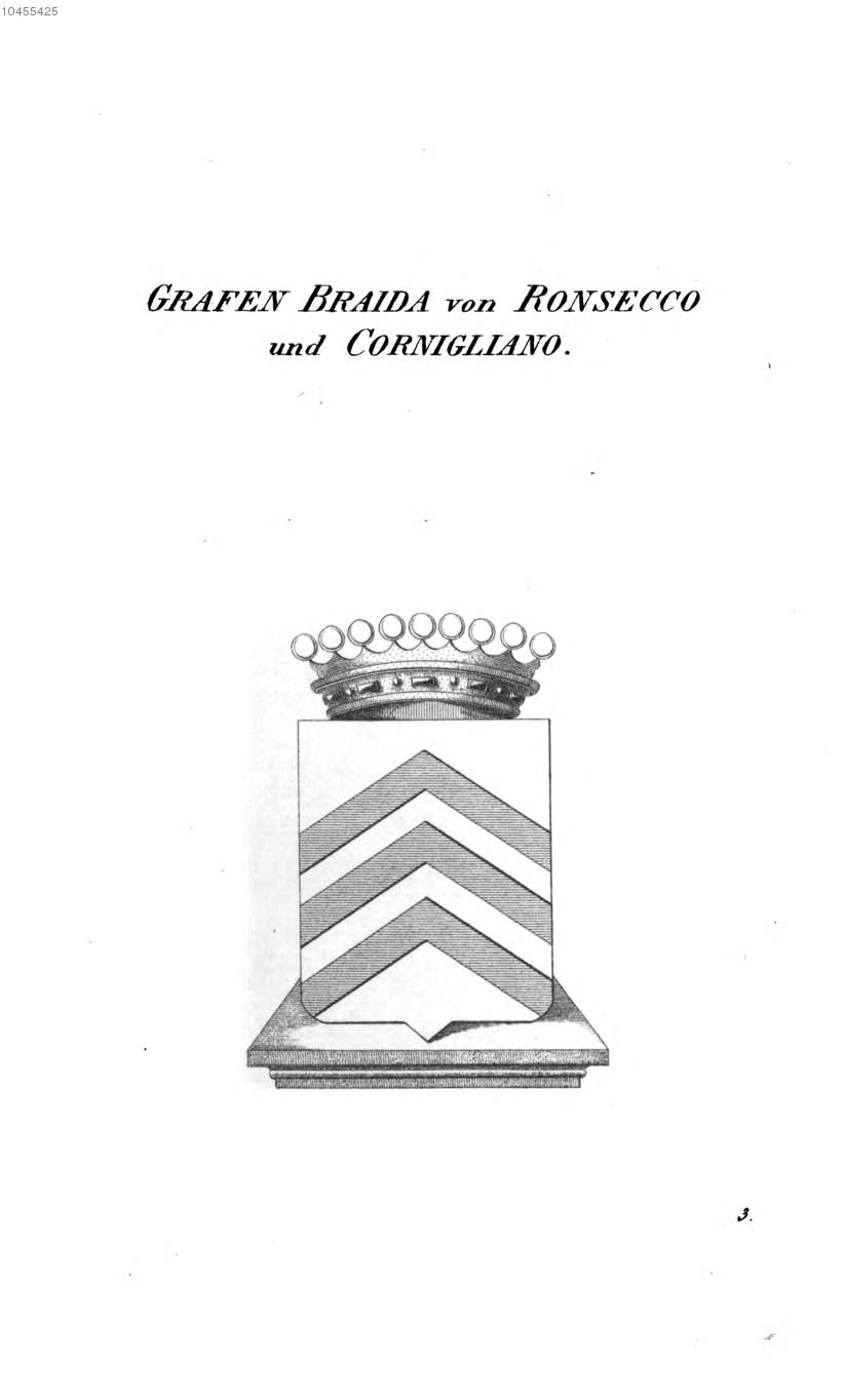 Braida von Ronsecco und Cornigliano — Tyroff オーストリア君主国紋章集の原図