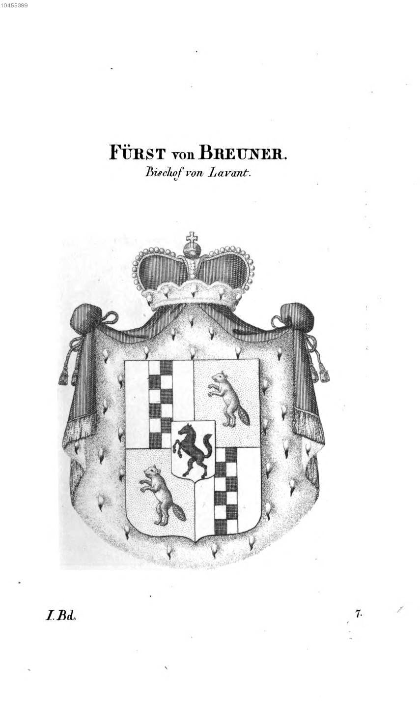 Breuner Bischof Lavant — Tyroff オーストリア君主国紋章集の原図