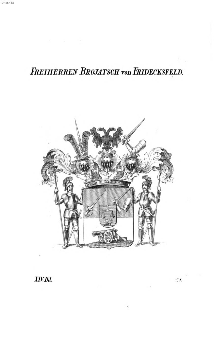 Brojatsch von Fridecksfeld — Tyroff オーストリア君主国紋章集の原図