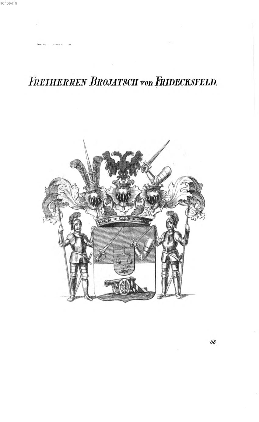 Brojatsch von Fridecksfeld 1 — Tyroff オーストリア君主国紋章集の原図