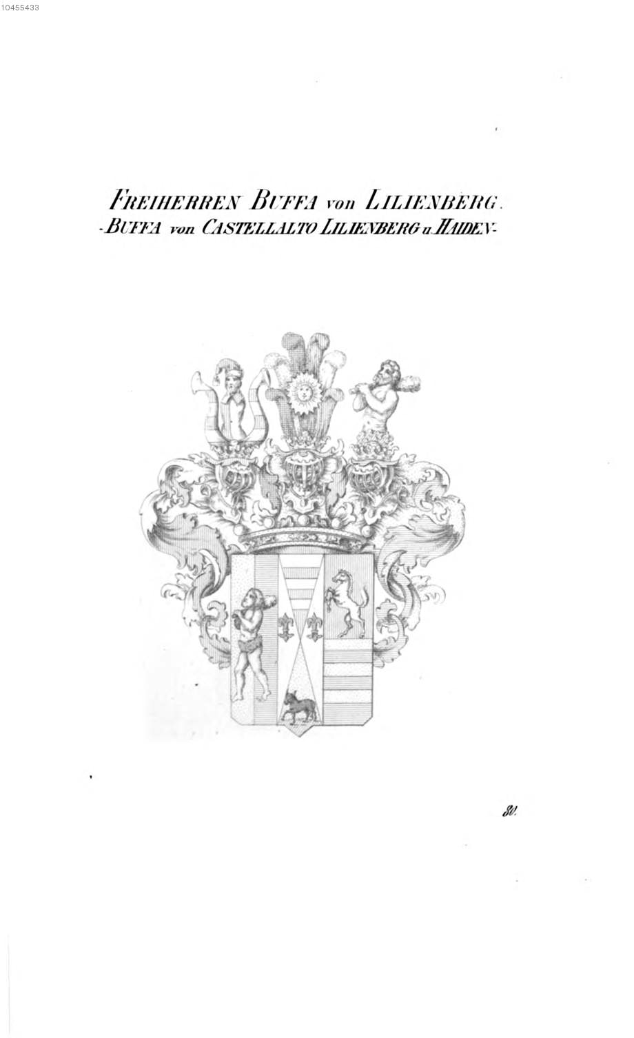 Buffa von Lilienberg Castellalto — Tyroff オーストリア君主国紋章集の原図