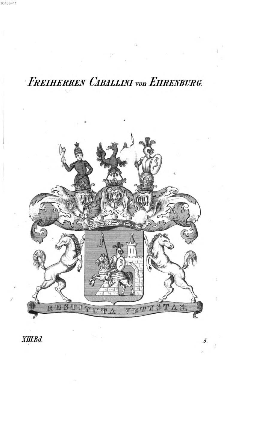 Caballini von Ehrenburg — Tyroff オーストリア君主国紋章集の原図