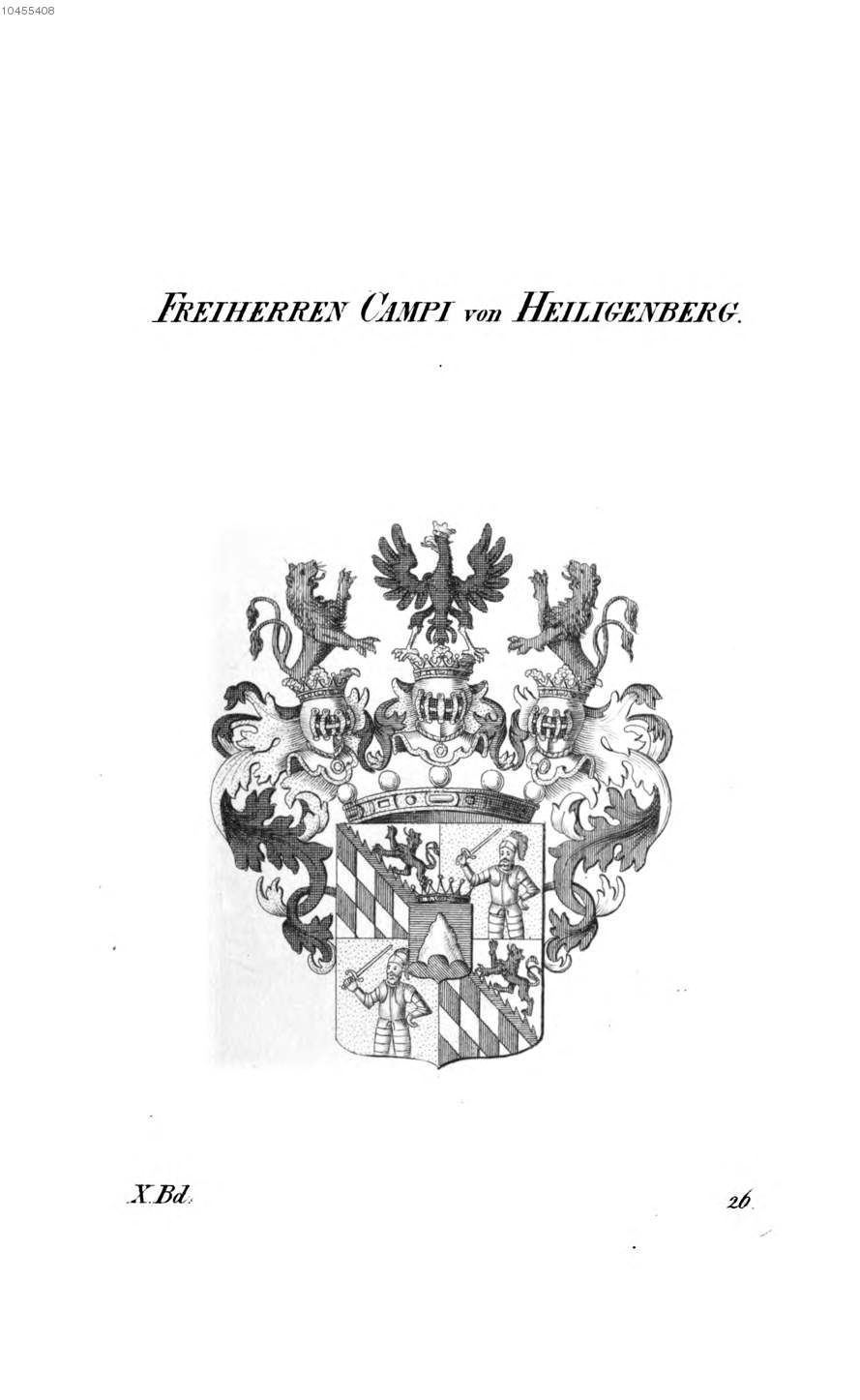 Campi von Heiligenberg — Tyroff オーストリア君主国紋章集の原図