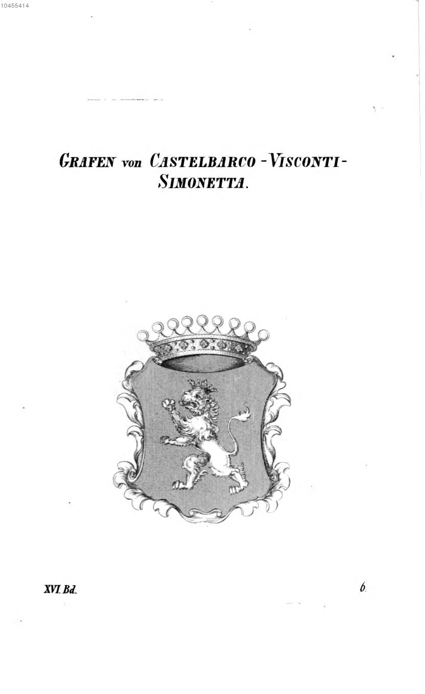 Castelbarco Visconti Simonetta — Tyroff オーストリア君主国紋章集の原図