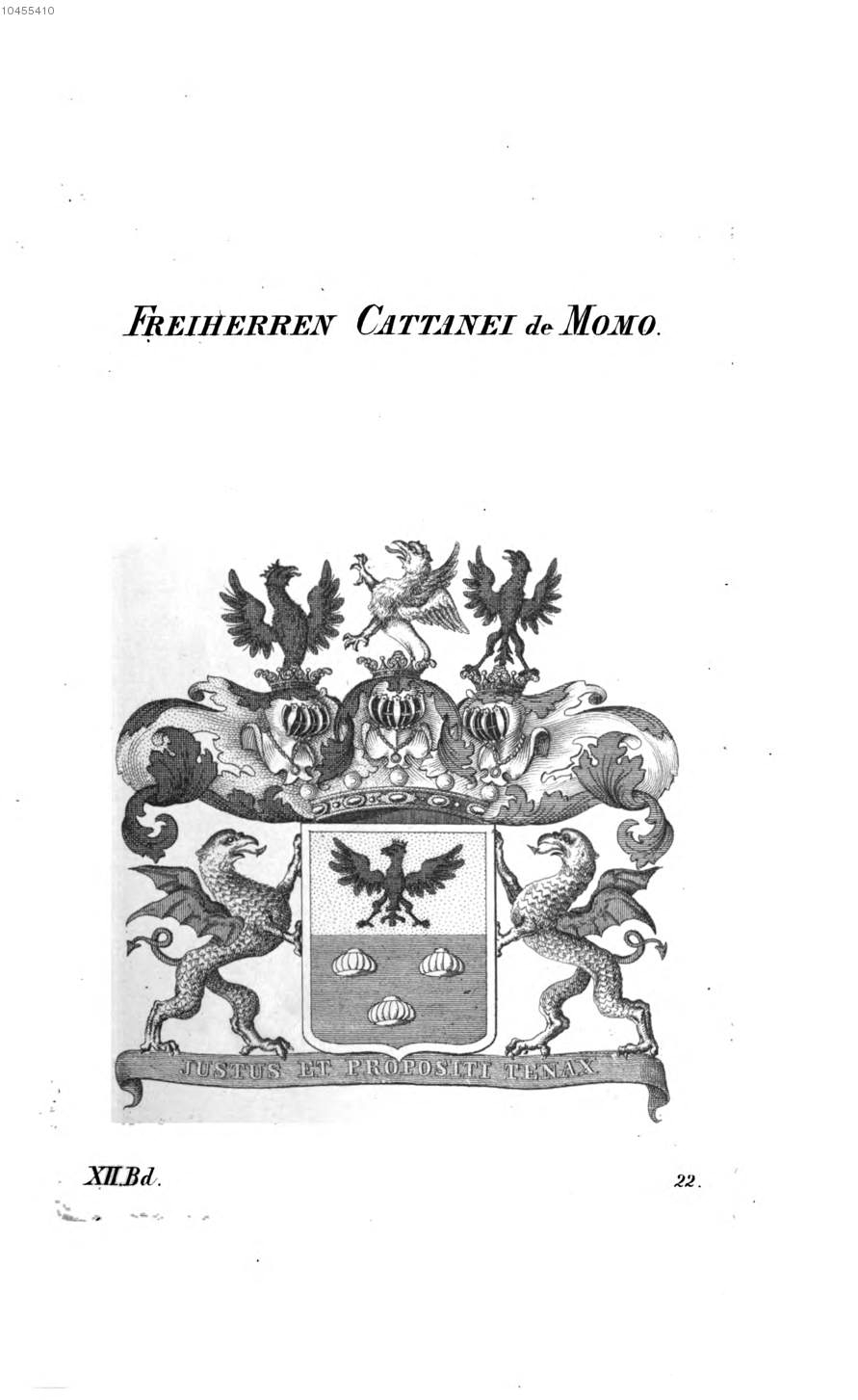 Cattanei de Momo — Tyroff オーストリア君主国紋章集の原図