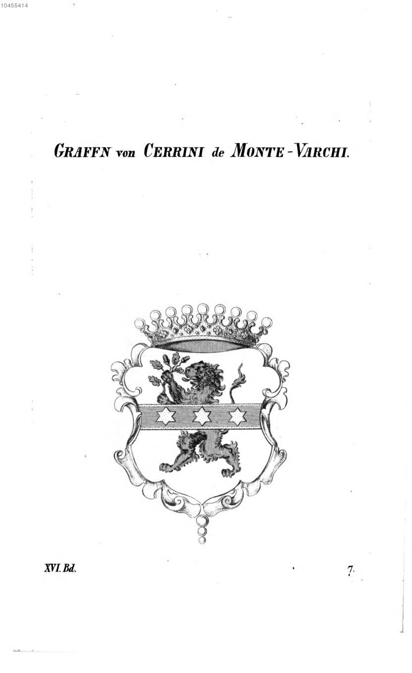 Cerrini de Monte Varchi — Tyroff オーストリア君主国紋章集の原図