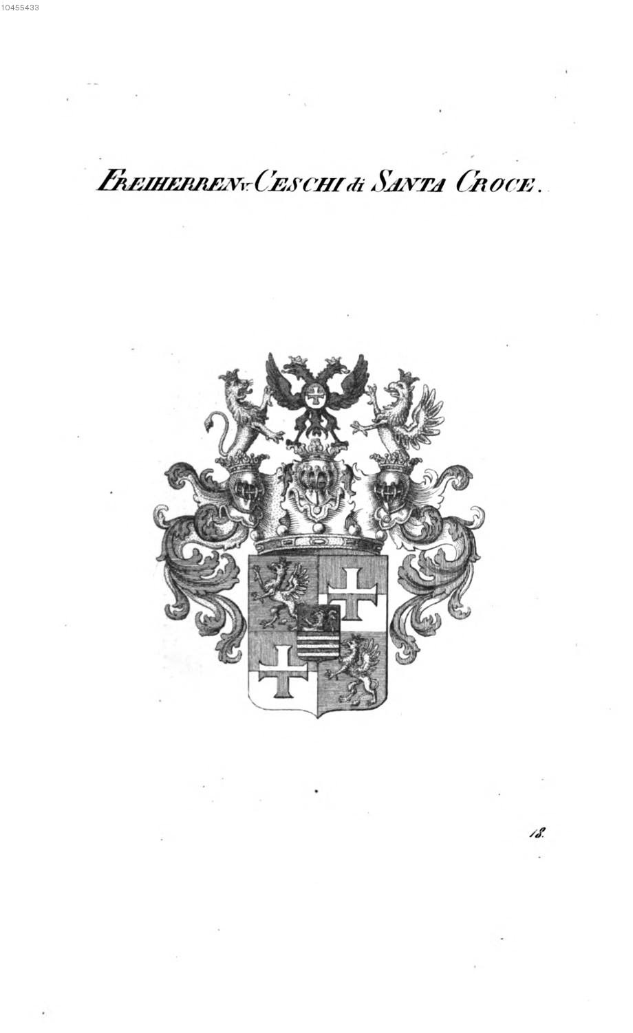 Ceschi de Santa Croce — Tyroff オーストリア君主国紋章集の原図