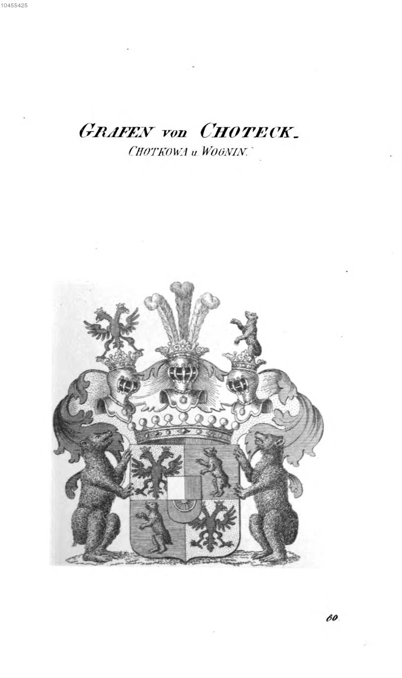 Choteck Chotkowa und Wognin 3 — Tyroff オーストリア君主国紋章集の原図