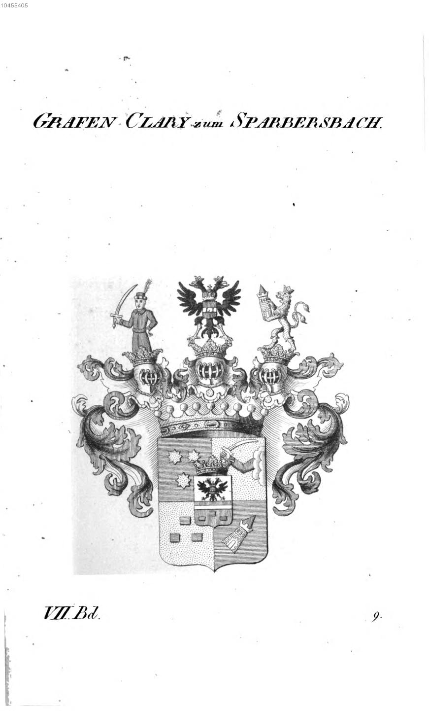 Clary Zum Sparbersbach — Tyroff オーストリア君主国紋章集の原図