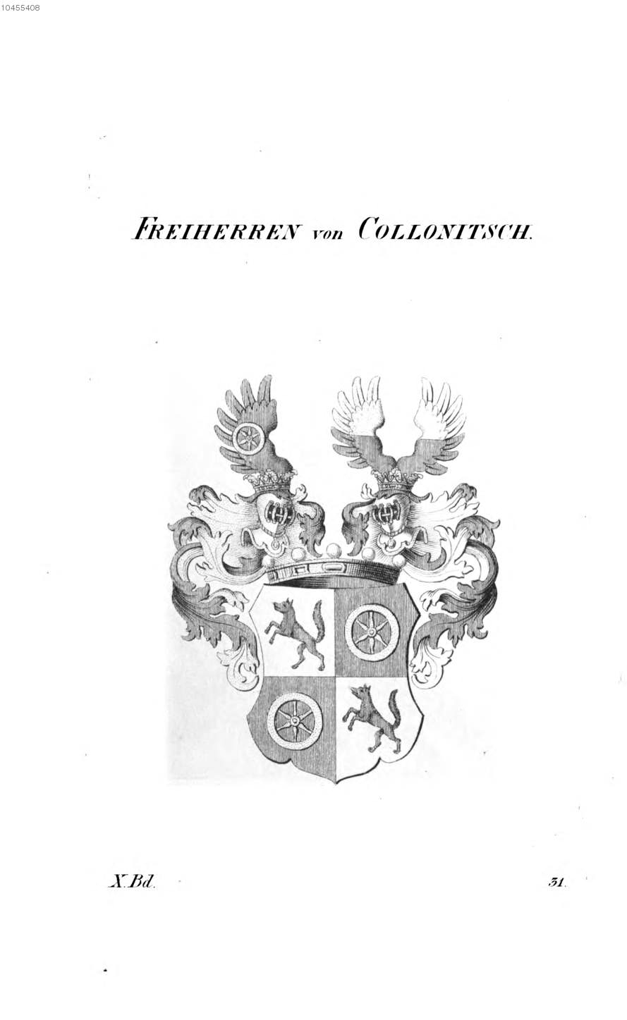 Collonitsch — Tyroff オーストリア君主国紋章集の原図