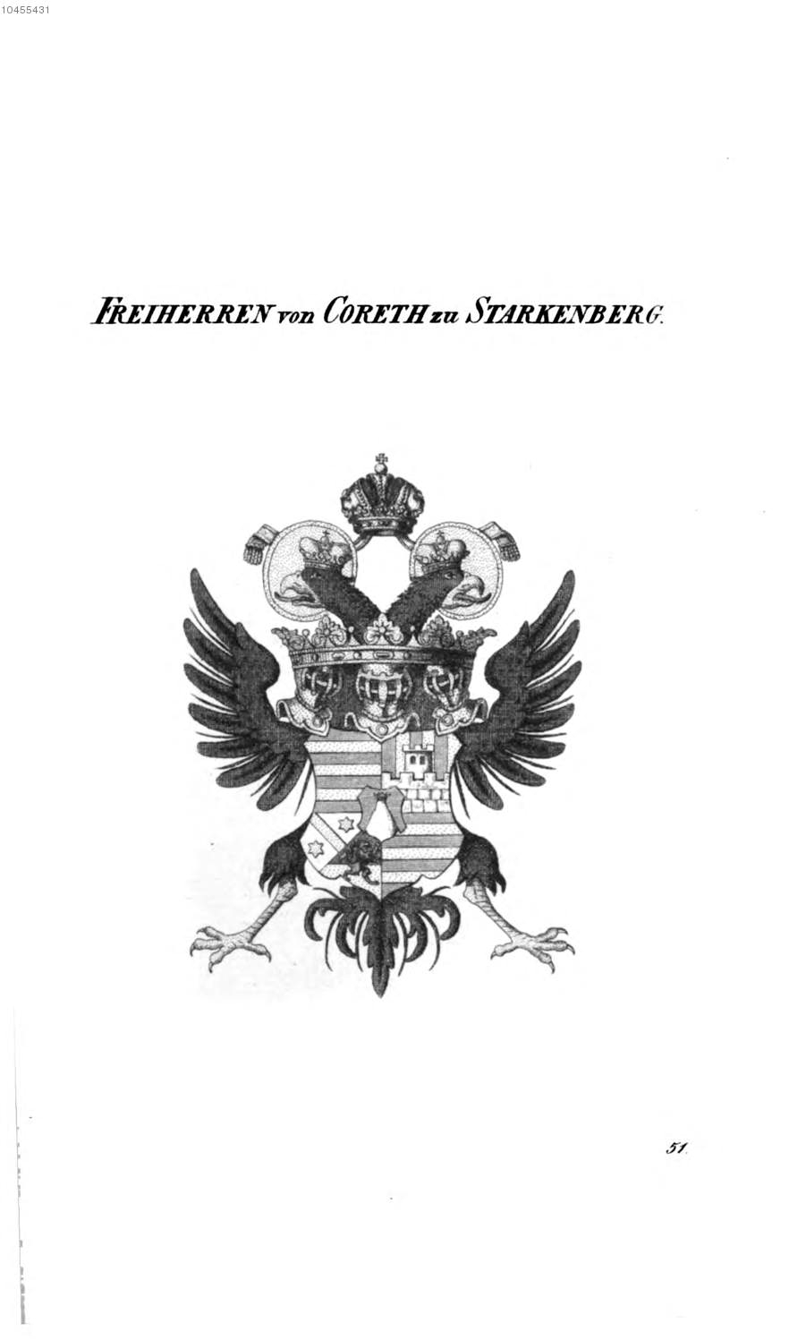 Coreth zu Starkenberg 3 — Tyroff オーストリア君主国紋章集の原図