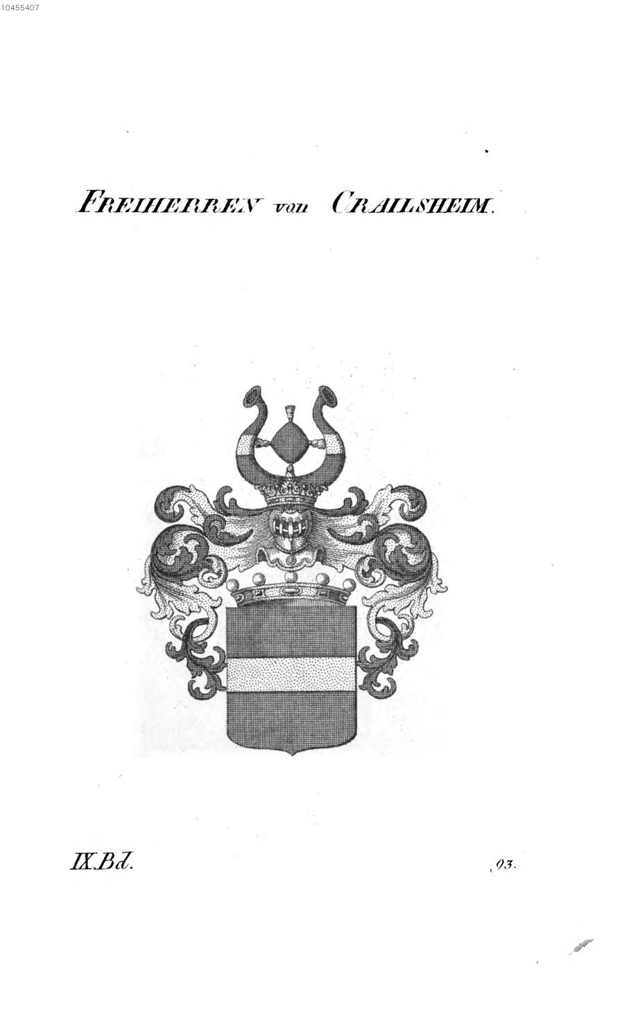 Crailsheim — Tyroff オーストリア君主国紋章集の原図