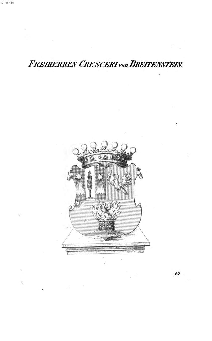 Cresceri von Bretzenstein — Tyroff オーストリア君主国紋章集の原図