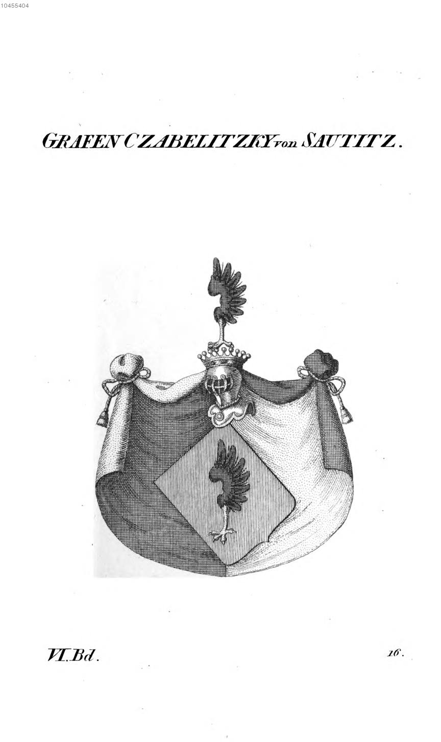 Czabeltzky von Sautitz — Tyroff オーストリア君主国紋章集の原図