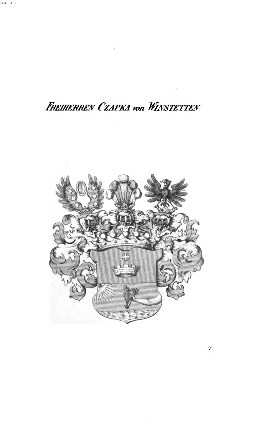 Czapka von Winstetten — Tyroff オーストリア君主国紋章集の原図