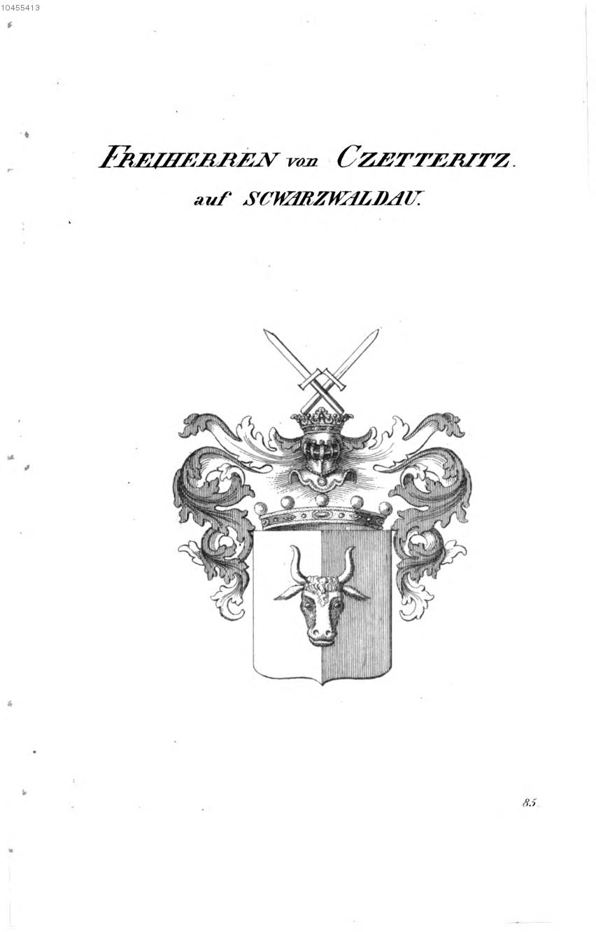 Czetteritz Auf Schwarzwaldau — Tyroff オーストリア君主国紋章集の原図
