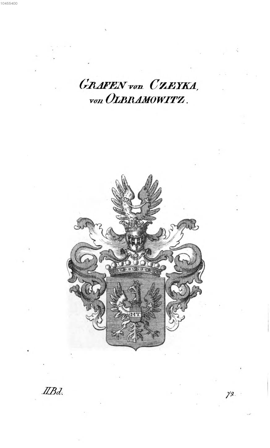 Czeyka von Olbramowitz — Tyroff オーストリア君主国紋章集の原図