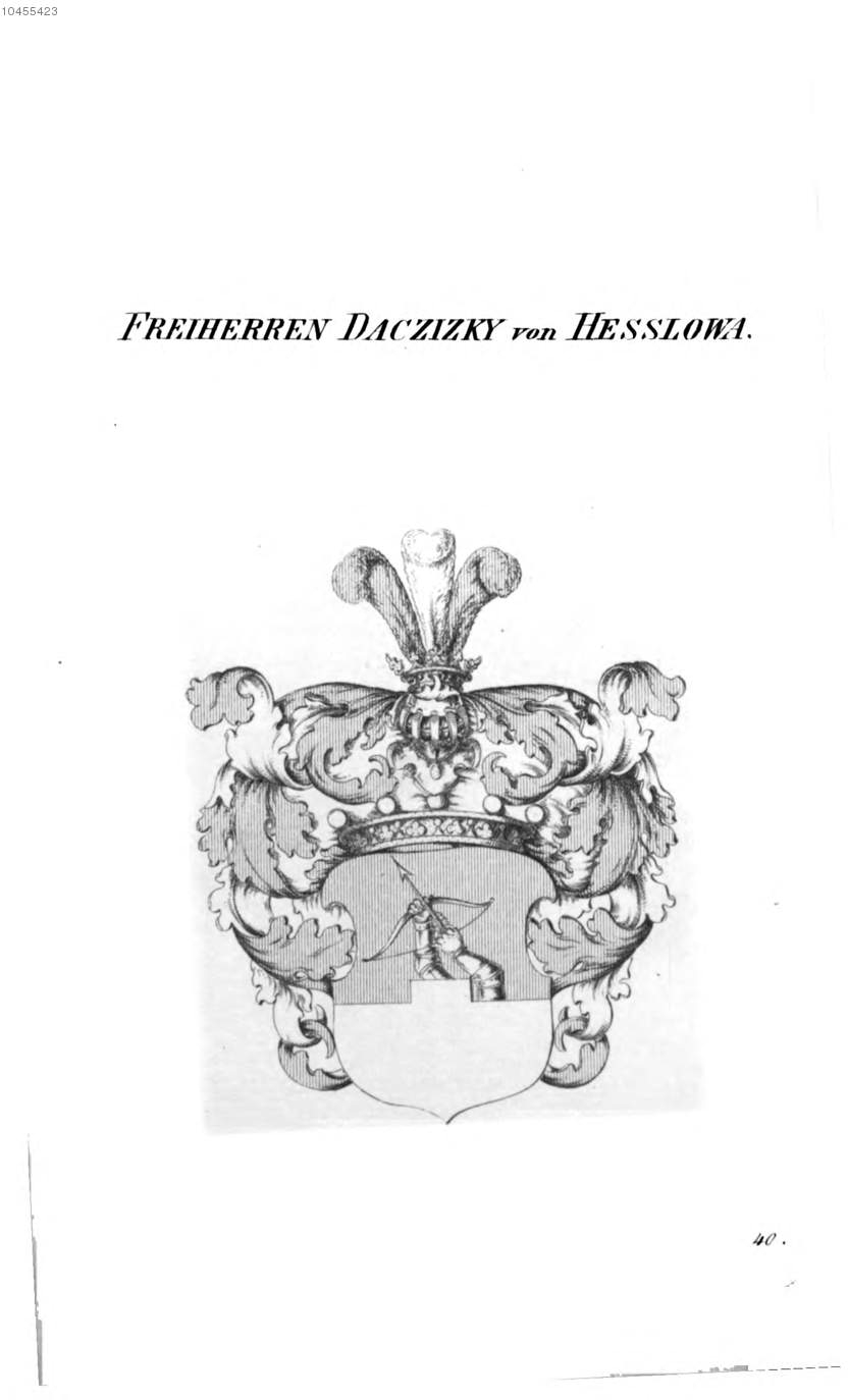 Daczizky von Hesslowa — Tyroff オーストリア君主国紋章集の原図