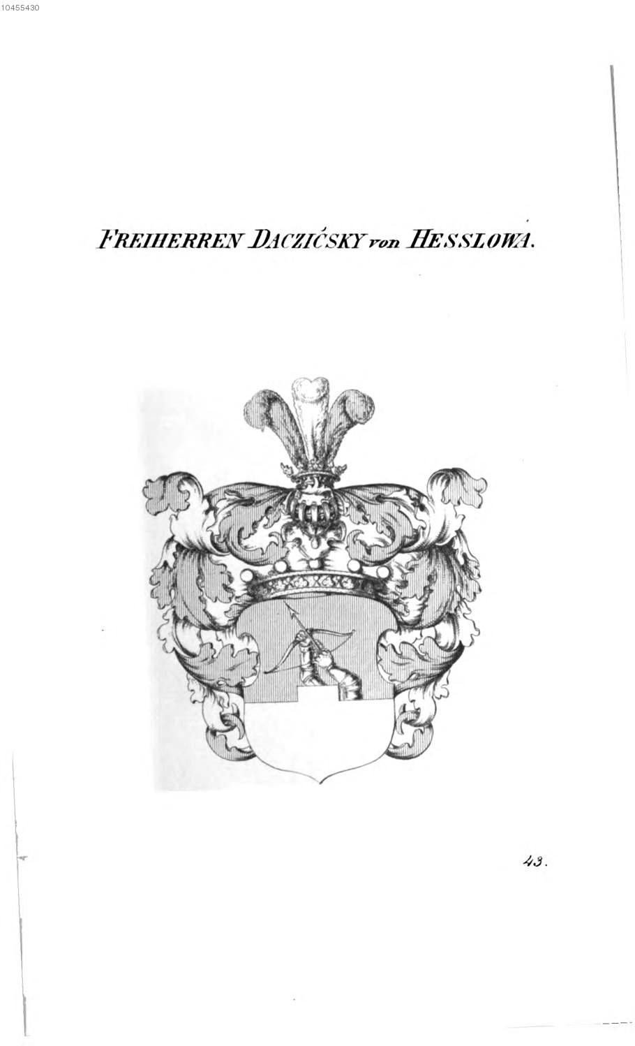 Daczizky von Hesslowa 2 — Tyroff オーストリア君主国紋章集の原図