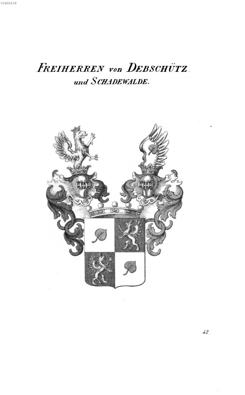 Debschütz und Schadewalde — Tyroff オーストリア君主国紋章集の原図