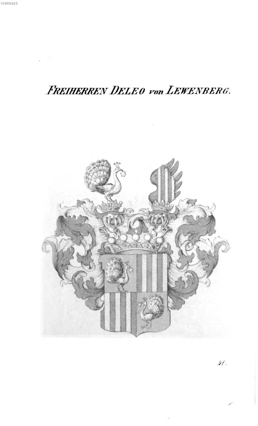 Deleo von Lewenberg — Tyroff オーストリア君主国紋章集の原図