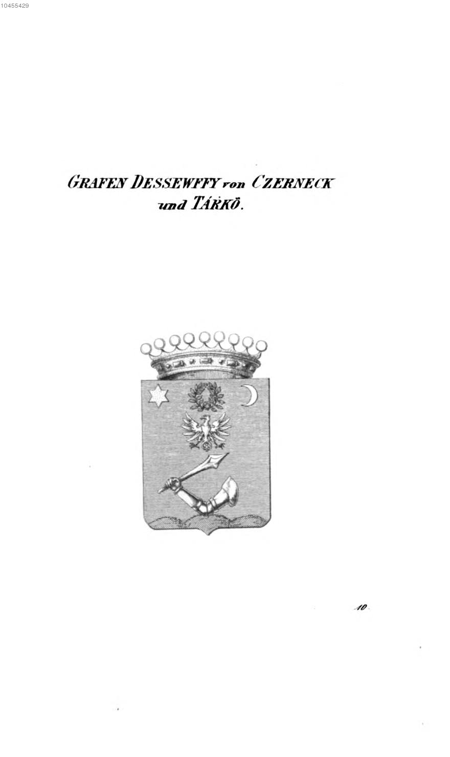 Dessewffy von Czerneck und Tarkö — Tyroff オーストリア君主国紋章集の原図