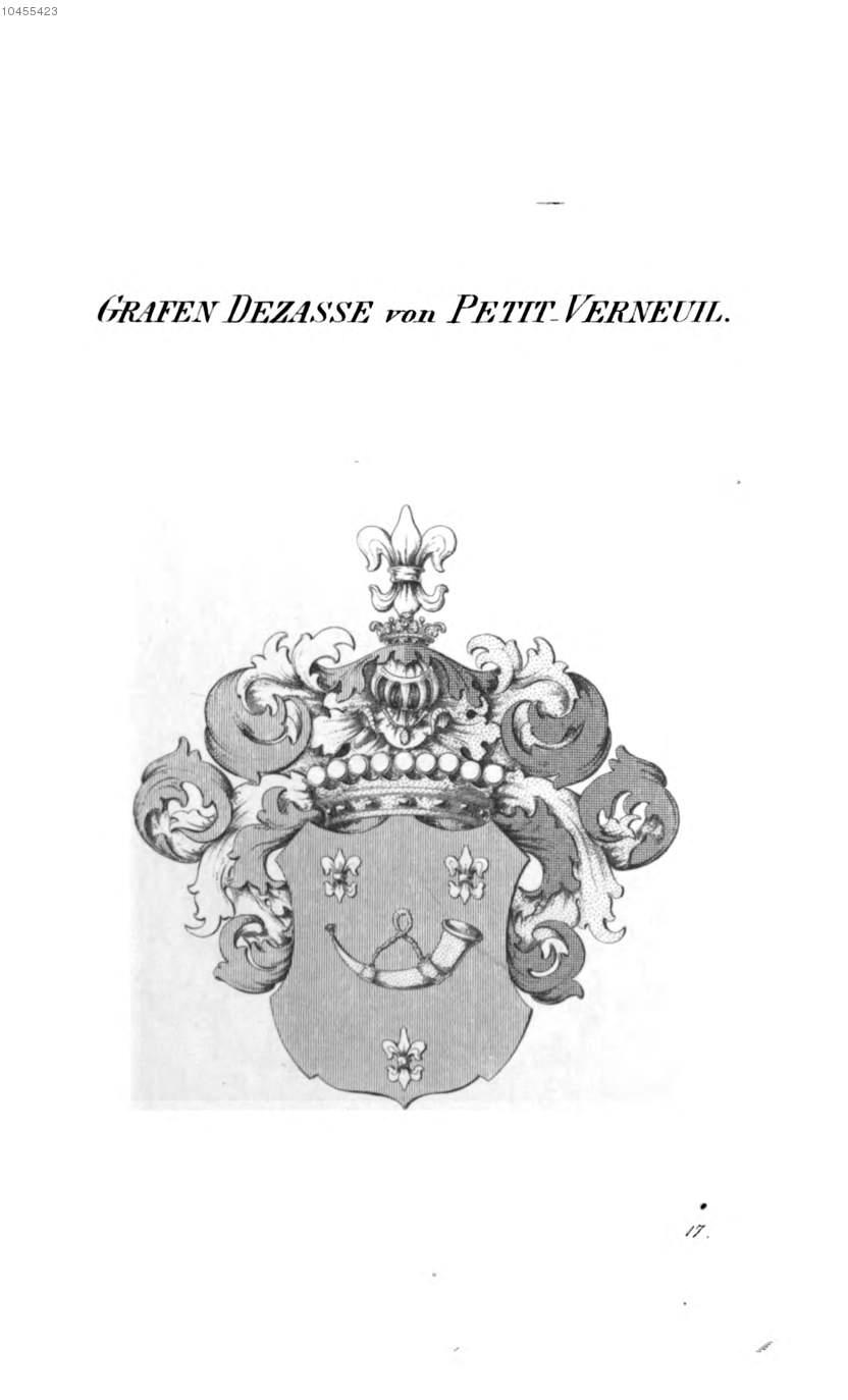 Dezasse von Petit Verneuil — Tyroff オーストリア君主国紋章集の原図