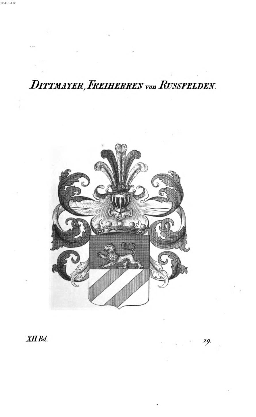 Dittmayer von Russfelden — Tyroff オーストリア君主国紋章集の原図