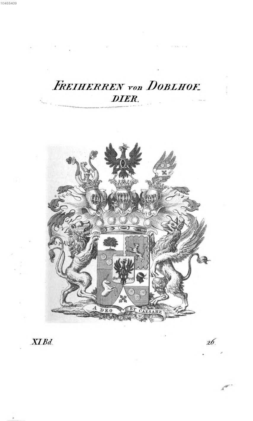 Doblhof Dier — Tyroff オーストリア君主国紋章集の原図
