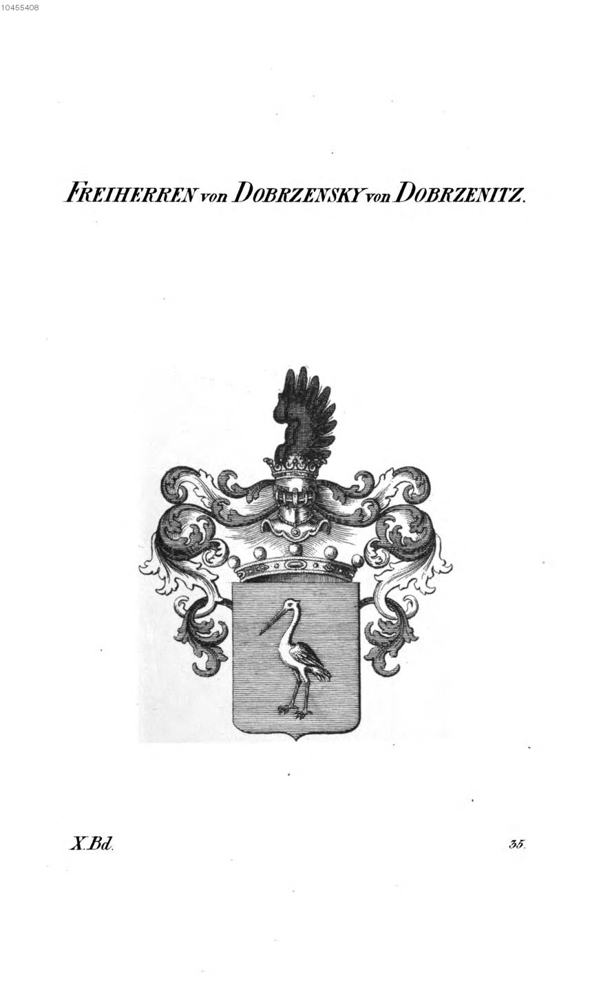 Dobrzensky von Dobrzenitz — Tyroff オーストリア君主国紋章集の原図